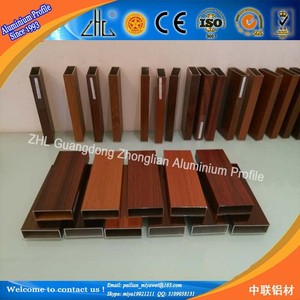 Tubo hueco cuadrado de aluminio para uso a largo plazo, perfil de tubo cuadrado de aluminio de grano de madera recubierta de polvo de bronce anodizado Natural/tubo hueco cuadrado de aluminio - Product Image 3