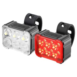 ไฟหน้าและไฟท้ายจักรยานยี่ห้อ Yueli แบบ LED ชาร์จไฟได้ กันน้ำ พร้อม 4 โหมด สำหรับการปั่นจักรยานเสือภูเขาตอนกลางคืน - Product Image 1