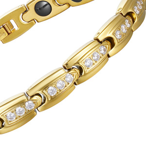 Titanium Steel Energy <strong>Bracelet</strong> with Crystal Inlay, <strong>Magnetic</strong> Health <strong>Bracelet</strong> for <strong>Women</strong>, Fashion Jewelry Gift - Product Image 3