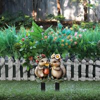 Décoration de jardin hérissons mignons, panneau plat 2D en acrylique coloré, petit ornement animalier pour intérieur, extérieur, jardin, pelouse, pot