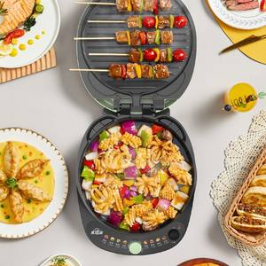 Plaque de cuisson électrique Midea, chauffage double face, poêle antiadhésive, grill 377X290X150mm, vert - Product Image 1