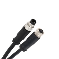 Connecteur blindé KRONZ M12 mâle 5 broches, étanche IP67, prêt à l'emploi, 5 m, noir, PVC, droit, connecteur circulaire aviation