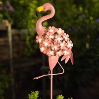 Offre Spéciale 3D rose lumière flamant rose décoration en métal simulé extérieur arrangements saisonniers pour Halloween jardin gris décoratif