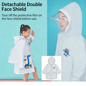 Veste de <span class=keywords><strong>pluie</strong></span> longue imperméable en EVA légère à imprimé dessin animé personnalisé pour les enfants d'âge scolaire - Product Image 5