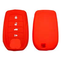 Housse de clé en silicone OEM, couleur personnalisée, étui souple à 4 boutons pour clé intelligente Toyota Highlander Camry Prado RAV4 Corolla – Fournisseur