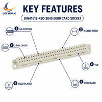 Connecteur Eurocard DIN41612 64 broches 2 rangées, 2,54 mm, prise femelle haute intensité droite 9001-3264 1C00A, connecteur de circuit imprimé