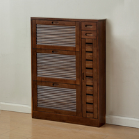 Armoire à chaussures en bois massif Armoire à chaussures rabattable de grande capacité ultra-mince Armoire de rangement d'entrée