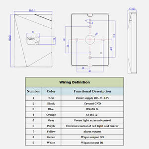 Carcasa de diseño geométrico 3D ID + lector de tarjetas IC Anti copia NFC lector de tarjetas compatible con interfaz WG + RS485 para sistema de Control de acceso - Product Image 4