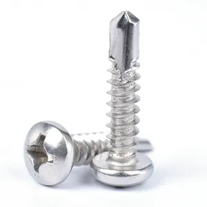 A2-70 Stainless Steel Pan Round Head Cross Recessed Drill Tail Screws Self Tapping Self Drilling Dovetail Screws M4.2 M4.8 M5.5 Roofing Nails
