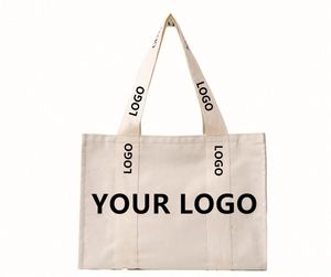 Sac fourre-tout en toile extra large personnalisé avec logo, fermeture éclair, grande capacité, pour le quotidien et les courses réutilisables - Product Image 2