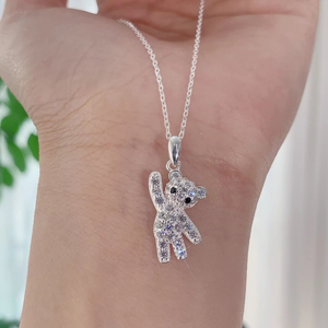 Dainty Teddy <strong>Bear</strong> <strong>Necklace</strong> for Women 925 Silver 14K Gold Plated CZ Cuddy Crystal <strong>Gummy</strong> <strong>Bear</strong> Pendant Jewelry Women Accessories - Product Image 2