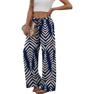 Women's <b>Linen</b> Cotton Palazzo Pants Wide Leg High Waist Flowy Beach Trousers With Pockets Breathable Summer Wear - Product Image 4
