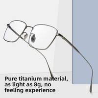 Lunettes de vue rétro 20801Y demi-cerclées en titane anti-lumière bleue pour hommes, motif géométrique Danyang, grande taille, luxe