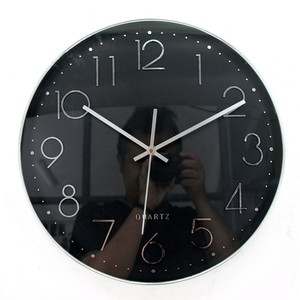 Horloges murales modernes 3D grises silencieuses à quartz de 12 pouces au design rond simple pour la décoration intérieure – Fabricants - Product Image 5