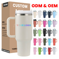 Tasses à café personnalisées imprimées de 40 oz, tasses à café isothermes, gobelets à double paroi en acier inoxydable avec poignée