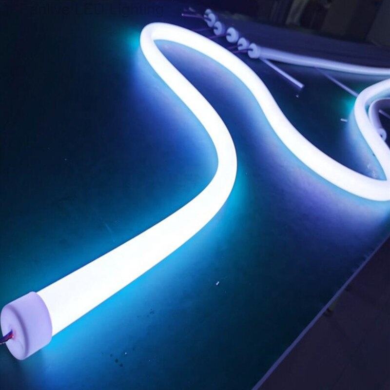360 Degrees Circular LED Silicone Neon Strip 16/25/50mm Luminous Light Strip IP67 Flexible for Landscape Modeling