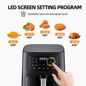 7L freidora de aire numérique pas de pegajosa sin aceite de gran capacidad 12 tipos de cocina preestablecida cesta negra - Product Image 5