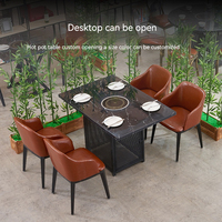 Modernes Design Künstlicher Marmor Desktop Esstisch Restaurant Cafe Shop Fast Food runder Tisch mit Metall basis