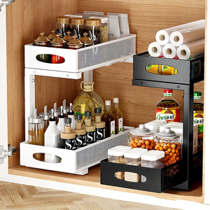 Organisateur et <span class=keywords><strong>rangement</strong></span> coulissant à 2 niveaux pour <span class=keywords><strong>placard</strong></span> <span class=keywords><strong>sous</strong></span> évier de salle de bain et cuisine, vente en gros - Product Image 2