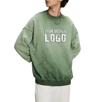 Sweat-shirt pour homme à col rond décontracté et délavé, logo personnalisé, 430g, couleur délavée, sweat-shirts à capuche pour homme