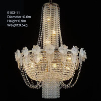 Lustres en cristal dorés et argentés pour décoration de plafond de mariage, luminaires suspendus pour fêtes, salles de mariage et décors de scène