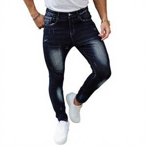 Jeans de Mezclilla Premium TRIBON SPORTS para Hombre, Corte Slim Fit, Secado Rápido, Cintura Media, Lavado Medio, Pierna Recta, Pantalones de Algodón para Venta al Por Mayor - Product Image 1