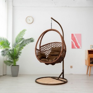 Meubles d'extérieur, balançoires de patio, balançoires suspendues en forme d'œuf, chaises <span class=keywords><strong>cocon</strong></span> avec support en métal, <span class=keywords><strong>chaise</strong></span> suspendue en rotin tressé pour l'intérieur et le jardin - Product Image 6