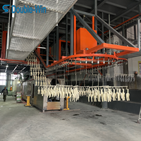 Ligne de production automatisée de peinture en poudre avec cabines de pulvérisation et four de séchage pour la peinture des boîtiers électroniques et des substrats en acier