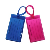 Étiquette de bagage transparente en PVC, étiquette nominative et d'adresse pour valise, carte d'insertion en papier, boucle flexible, accessoire de voyage