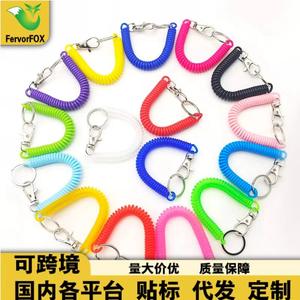 Llaveros de plástico coloridos con mosquetón y cuerda telescópica flexible para accesorios de teléfono y bolso - Product Image 2