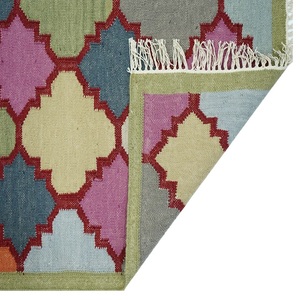 Tapis d'intérieur en laine naturelle écologique fait à la main, antibactérien, antidérapant, moderne, à poils plats, durable, haute densité, pour hôtel, complexe hôtelier - Product Image 1