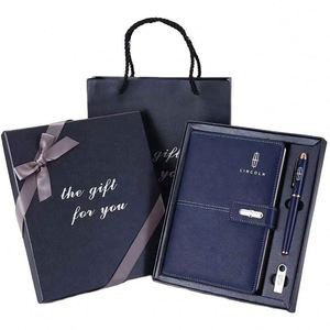 Customizable 2024 Luxury Stationery Item Notebook Gift Set Promotional Business Gifts Red Leather A5 <b>Journal</b> Notepad With Pen - Product Image 3