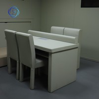 Ensemble complet de mobilier intégré en mousse nano solide anti-collision à longue durée de vie pour salle d'enfermement (table, chaise, lit, toilettes)