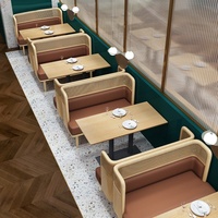 Combinaison Table et Chaises Multifonctionnelles Nordiques pour Restaurant, Banquette Simple pour Restaurant Occidental, Cabine de Café, Canapé en Bois Massif