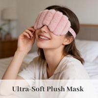 Masque de sommeil en peluche douce bloquant la lumière, masque pour les yeux avec sangle réglable pour les voyages et la détente nocturne