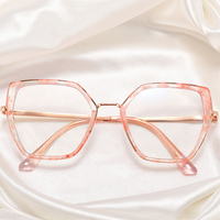 Partagas Fashion TR90 Lunettes de forme polygonale anti-lumière bleue Lunettes à monture optique Lunettes pour femmes Dames