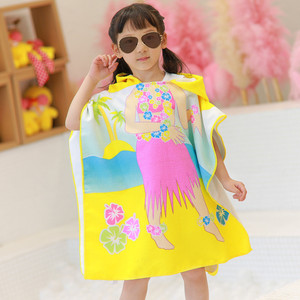 Serviette de plage à capuche <span class=keywords><strong>en</strong></span> microfibre pour enfants, poncho de bain pour tout-petits, couvre-maillot de bain pour filles et garçons de 4 à 10 ans, serviettes de piscine pour enfants à séchage rapide - Product Image 6