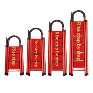 <span class=keywords><strong>Escalera</strong></span> <span class=keywords><strong>Plegable</strong></span> de Acero al Carbono con Capacidad de 150 kg, Escalón en Forma de A, <span class=keywords><strong>Escalera</strong></span> Móvil Telescópica Multifuncional para Interiores - Product Image 1
