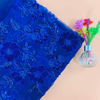 Vente en gros de tissu en maille brodé de perles florales 3D, orné de paillettes, accessoires pour robe de mariée, broderie de perles, dentelle en tulle 100%