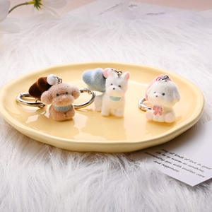 Llavero de animal 3D hecho a mano DIY dulce Lindo bolso de muñeca colgante con resina flocada - Product Image 1