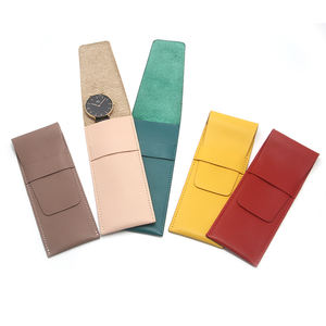 Reloj de cuero único multiusos con logotipo personalizado, cuero genuino, resistente al agua, viaje, fácil de llevar, funda para reloj, bolsa para reloj - Product Image 1