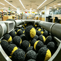 Fourniture de boules en caoutchouc pelé de diverses spécifications pour centrales électriques et cimenteries