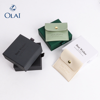 Boîte d'emballage pour bijoux en carton avec logo personnalisé, pochette en cuir PU, boîtes à bijoux avec tiroir