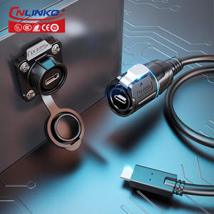 Cnlinko Nhà Sản Xuất Lp16 Công Nghiệp Không Thấm Nước Nhanh Chóng Chuyển Dữ Liệu <span class=keywords><strong>USB</strong></span> Loại C Kết Nối Nam <span class=keywords><strong>USB</strong></span> Loại C Nữ Kết Nối - Product Image 5