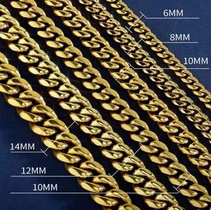 Cadenas Cubanas Estilo Miami Hip Hop Al Por Mayor Chapadas en Oro PVD de 14K, 18K y <span class=keywords><strong>24K</strong></span>, Collar de Acero Inoxidable, Joyería para Hombre - Product Image 4