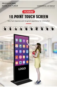 शॉपिंग मॉल के लिए फ्लोर स्टैंडिंग 55 इंच टच स्क्रीन एलसीडी विज्ञापन प्लेयर उपकरण इनडोर टोटेम डिजिटल साइनेज डिस्प्ले