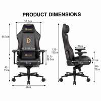 Chaise de jeu en cuir en gros, chaise de gamer ergonomique haut de gamme personnalisée avec appui-tête magnétique