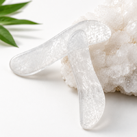 Planche de massage facial Gua Sha en quartz naturel de qualité supérieure, polie à la main, outil de beauté en cristal, pierre de raclage, OEM, marque privée