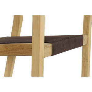 Set Tavolo 5 Pezzi in Teak e Corda 90x90x75 54x56x84 Marrone - Product Image 1