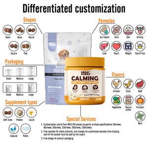宠物保健和补充剂咀嚼私人标签狗零食补充剂天然宠物营养益生元和益生菌狗 - Product Image 2